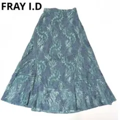 FRAY I.D Lace Narrow Skirt Floral Pattern Green