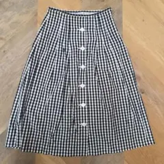 LANCEL ギンガムチェック フレアスカート ロング丈 y57のサムネイル