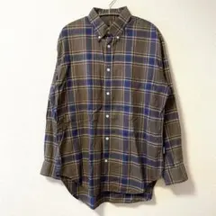 ノースフェイス チェックシャツ L 青 茶 長袖 BD NORTH FACE⁠