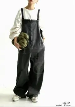 新品未使用 antiqua 完売品 ヴィンテージ加工 デニムサロペット