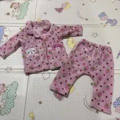 イチゴ柄フリースベビーパジャマ