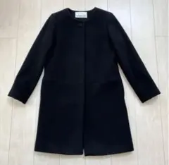 新品　ナチュラルビューティーベーシック ノーカラーコート　ブラック　L