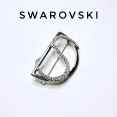 スワロフスキー✨極美品✨ラインストーン ブローチ クリスタル シルバー 上品