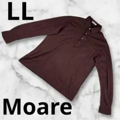 『Moare』メンズ ボーダーポロシャツ LL 赤×茶