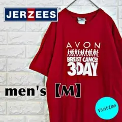 y460【JERZEES】プリントTシャツ【メンズM】レッド