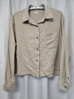 UNIQLO フランネルシャツ L レディース ベージュ