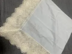 WAKO ホワイト レースエッジ ハンカチ新品