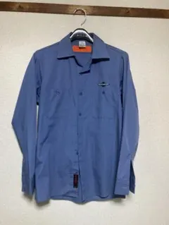 independent truckインディ胸刺繍有ワークシャツ青系大き目Sサイズのサムネイル