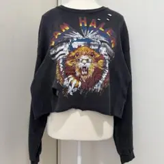 Bershka Y2K クロップド スウェット ダメージ グランジ ロック系短丈のサムネイル