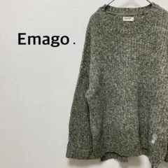 イマゴ/Emago. 【F】ざっくりニット　セーター ミックスカラー　刺繍　長袖