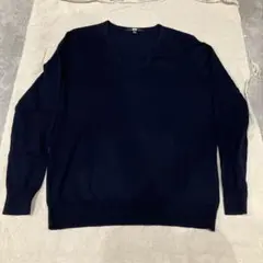 UNIQLO ユニクロ Vネックニット ネイビー XL