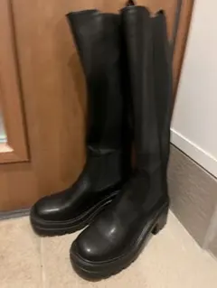 厚底ロングブーツ　サイドゴア　23.5