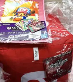 一番くじ ワンピース カード フィギュア C賞サイコロクッション、タオル他計3点