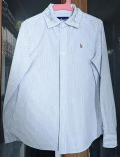 Ralph Lauren ストライプ刺繍長袖シャツ