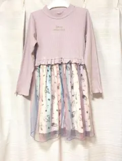 ディズニープリンセス柄長袖チュールワンピース