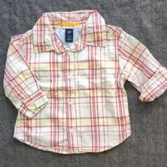 ７０　babyGAP ６〜１２ヶ月　薄手　チェックシャツ　日焼け防止　防寒