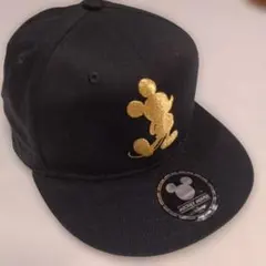 【美品】ディズニー ミッキーマウス スナップキャップ 黒　フリーサイズのサムネイル