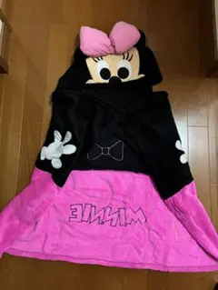 ミニーマウス フード付きブランケット
