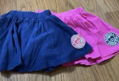 BABYDOLL ネイビーフレアキュロットスカート ２枚セット　120