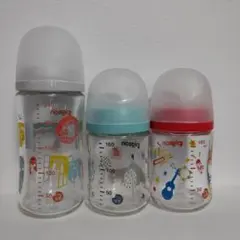 Pigeon ガラス哺乳瓶 3本セット 160ml×2本、240ml×1本)
