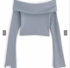 GRLオフショルフレアスリーブテレコトップス dk1070