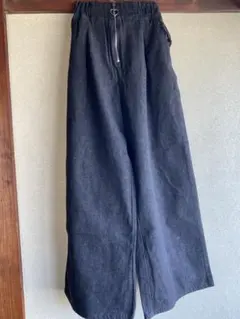 ハート型ジップ ワイドパンツ ブラックのサムネイル
