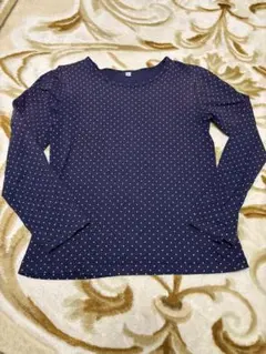 無印良品　150cm キッズ　水玉長袖Tシャツ オーガニックコットン　綿100%