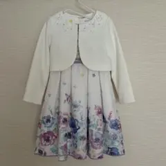 【ANNA SUI mini】水彩花柄ワンピース&花モチーフジャケットセット