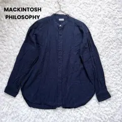 MACKINTOSH PHILOSOPHY バンドカラー シャツ ネイビー M