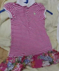 ラルフローレンドレスワンピース＆パンツ花柄☓ボーダー柄　ポロシャツワンピース