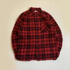アメカジ フランネルシャツ チェック ボタンダウン S ユニセックス レッド 赤