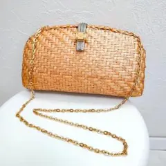 希少 イタリア製 ヴィンテージ DANILO かご バッグ 金具