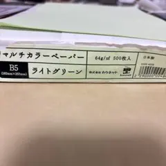 カラーペーパ コピー用紙 B5 グリーン 330枚