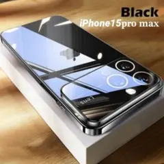 iPhone 15 ProMax ブラック スマホケース カメラプロテクター