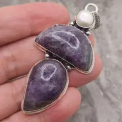 チャロアイト 01 パール 天然石 ネックレス ジュエリー シルバー 925印