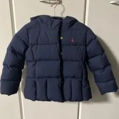 ネイビー フード付き ダウンジャケット