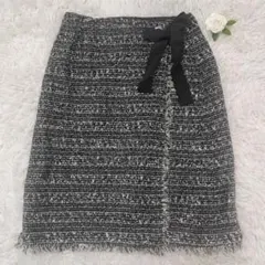 SLOBE IENA スローブイエナ【38】ラメツイード　巻き　膝丈スカート