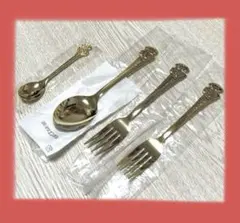 【美品】オリエンタルカレー　スプーン　フォーク　ゴールド　非売品　4点セットのサムネイル
