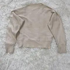 【SENSE OF PLACE】クロップドニット(F)ベージュ/リブ編み/長袖