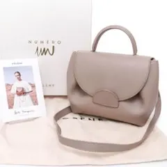 【極美品】ポレーヌ Numro Un Nano トープ テクスチャード バッグ