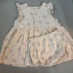 プチバトー 花柄ワンピース&ブルマセット 12m 74cm