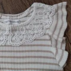 mamaraku レース襟 ボーダー ノースリーブ 90