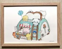 B5サイズ　水彩原画　【パン屋さん開店〜】