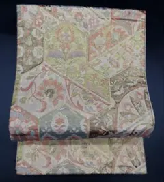 高級 正絹 袋帯 礼装 フォーマル 洒落帯　金糸　花柄　植物　草花　312