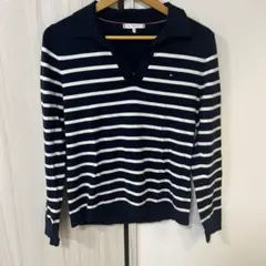 Tommy Hilfiger ストライプニットポロシャツ Sサイズ