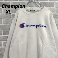 【Champion】ロゴスウェットプルオーバー ホワイト US古着 チャンピオン