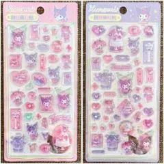 公式☆クロミ ピアノ サンリオ ボンボンドロップシール ゆめかわ 2枚セット