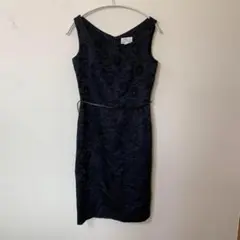 組曲　黒　花柄レース模様　ノースリーブワンピース　フォーマルウエア　２　M
