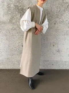 キーネックロングベストワンピース【by SON】のサムネイル