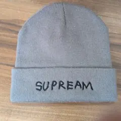 Supreme ニット帽 グレー 100%アクリル